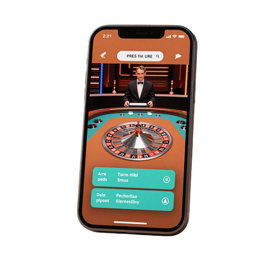 Smartphone streamt einen Live-Roulette-Tisch mit echtem Dealer im Betsson Live Casino online