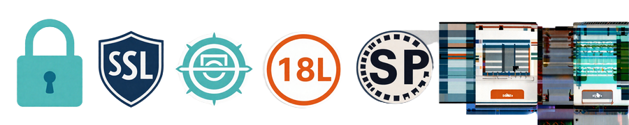 Sicherheitsabzeichen SSL-Verschl&uuml;sselung, Malta-Lizenz, DSGVO-Datenschutz und 18+ f&uuml;r das seri&ouml;se Echtgeld-Spiel bei Betsson
