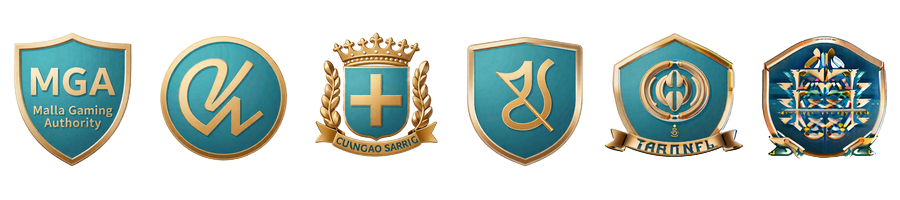 Lizenzabzeichen von Malta Gaming Authority, Cura&ccedil;ao und schwedischer Gl&uuml;cksspielbeh&ouml;rde f&uuml;r das seri&ouml;se Online Casino Betsson