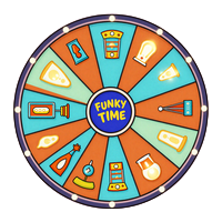 Retro-Disco-Gl&uuml;cksrad-Symbol f&uuml;r die Live Game Show Funky Time bei Betsson